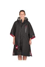 red paddle co women shorts sleeve change robe black/red